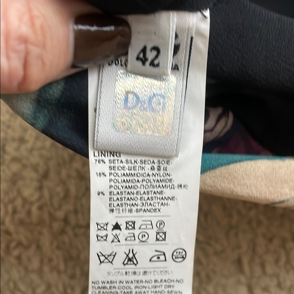 D&G by Dolce and Gabbana silk chiffon Blue Ruched Sheath Midi Dress for Cocktail - Picture 17 of 17